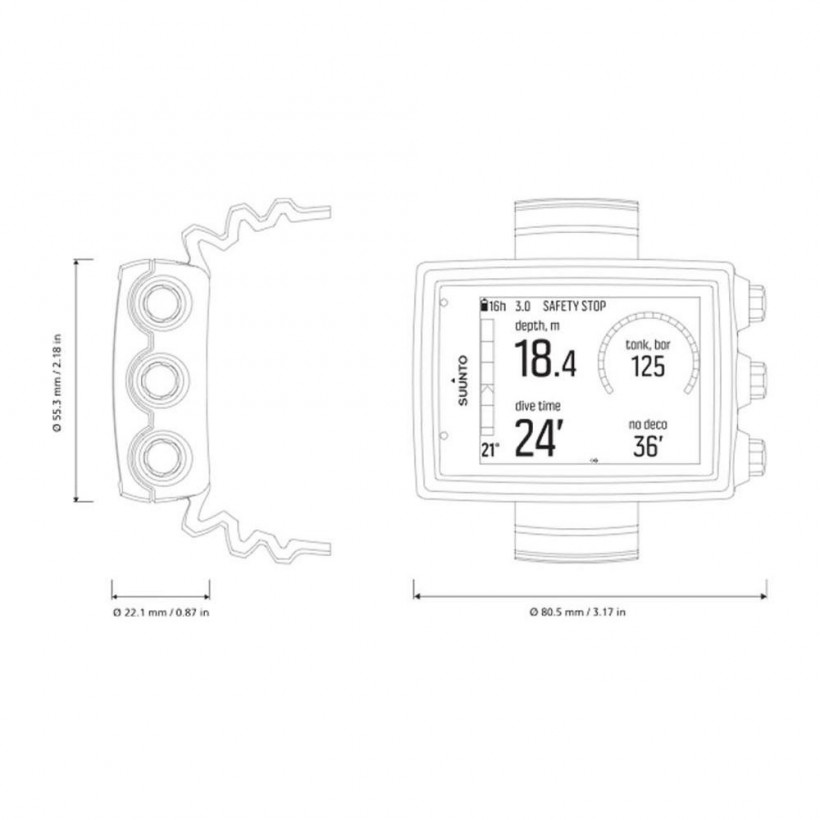 Смарт-годинник для дайвінгу Suunto EON Core Dive Computer, Lime (SS023082000)  Фото №2